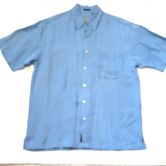 Izod Tropical Waters Men's Button Down Washable Silk Blend Shirt Size M - Picture 6 of 6